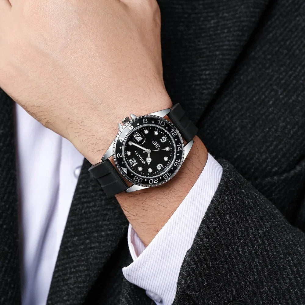 Men's Luminous Quartz Sports Watch with Silicone Strap