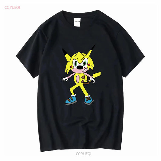 Sonichu Novelty Vintage Cool Long or Short Sleeve T-Shirt Washed Streetwear