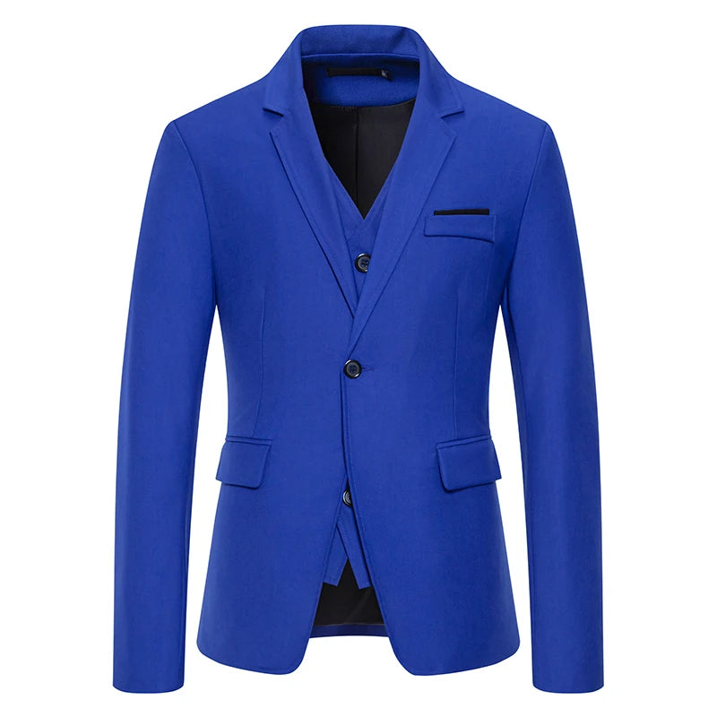 Men's Fashion Gentleman Solid Color Comfortable Business Wedding Casual Banquet Slim Blazer