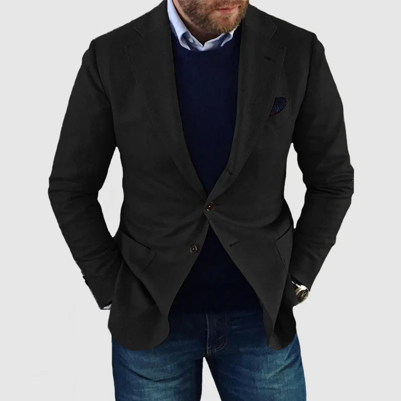 Men Blazers Coat Suits Office 2025 Autumn Outerwear Double Buttons Turn Down Collar Pockets Business Casual Blazer Suit Jacket