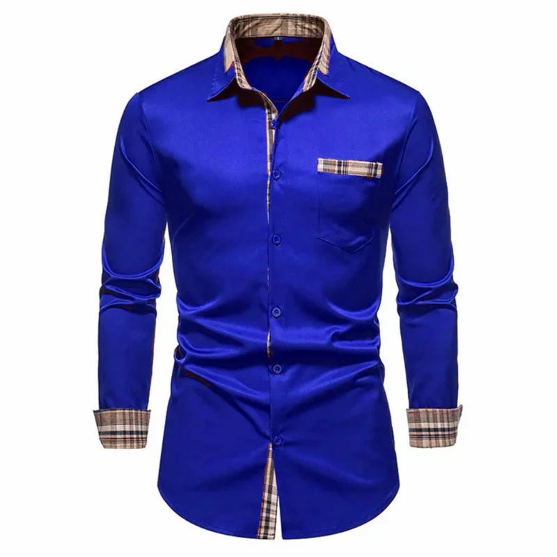 Men's Shirts Formal Shirts Slim Fit Long Sleeve Button Business Office Formal Shirts Pocket Men's Tops New Multicolor XS-6XL