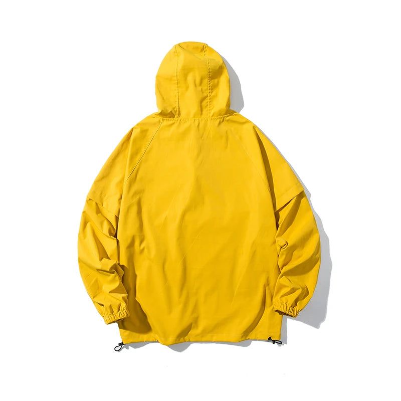 Men's Hooded Bomber Jacket with Ribbon Details