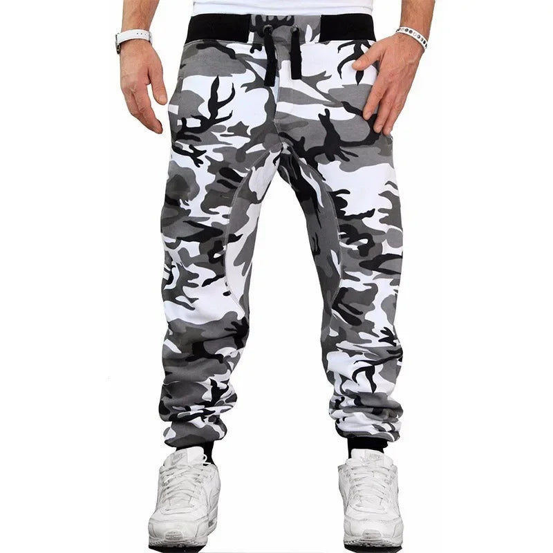 Men's Camouflage Cargo Joggers - Loose Fit Harem Pants with Pockets