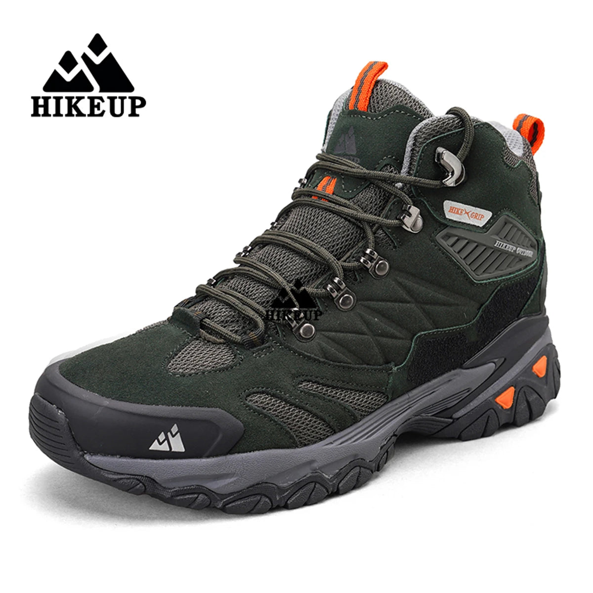Men's High-Top Hiking Boots - Leather Outdoor Trekking Shoes for Winter