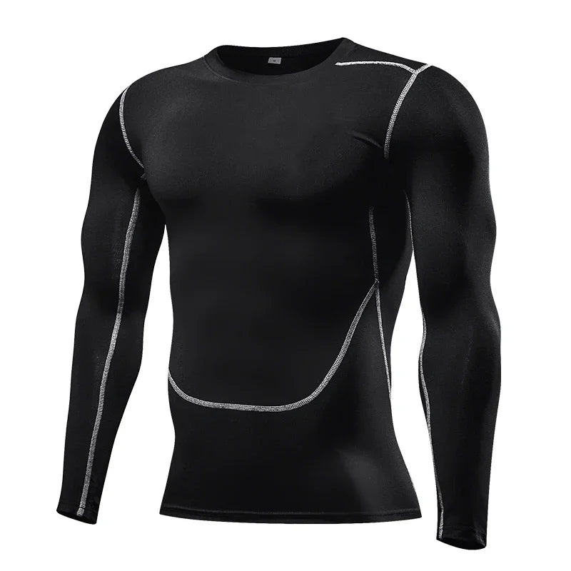 Men's Performance Compression Shirt - Long Sleeve Quick-Dry Athletic Top