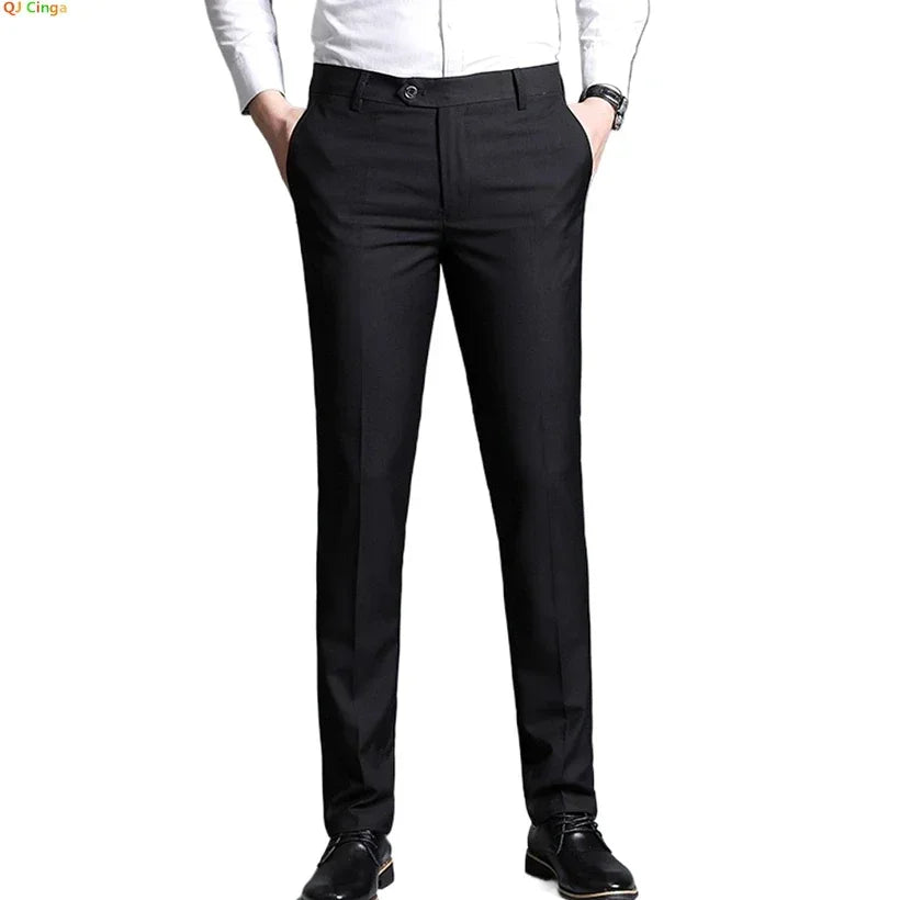 Dark Blue Men's Suit Pants, Suitable for Business Office/ Interview/ Trousers, Gray Burgundy Black Available.
