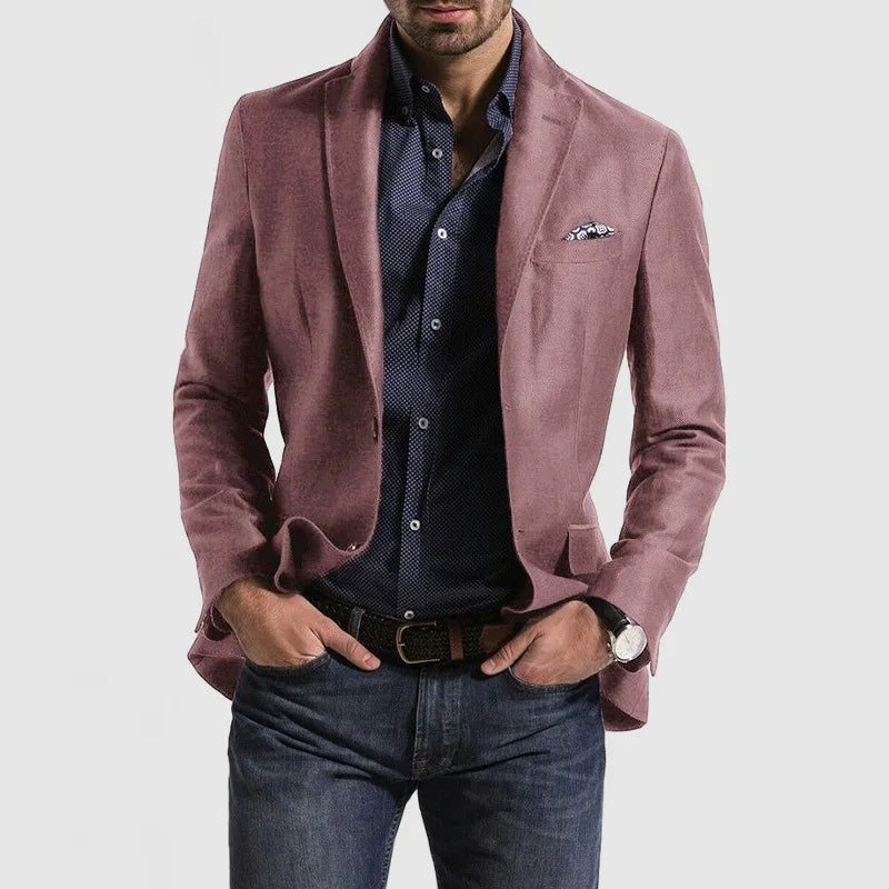 Men Blazers Coat Suits Office 2025 Autumn Outerwear Double Buttons Turn Down Collar Pockets Business Casual Blazer Suit Jacket