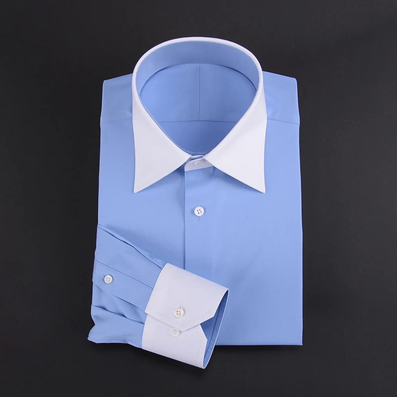 High quality French shirt slim-fit waist work professional official formal men's shirts