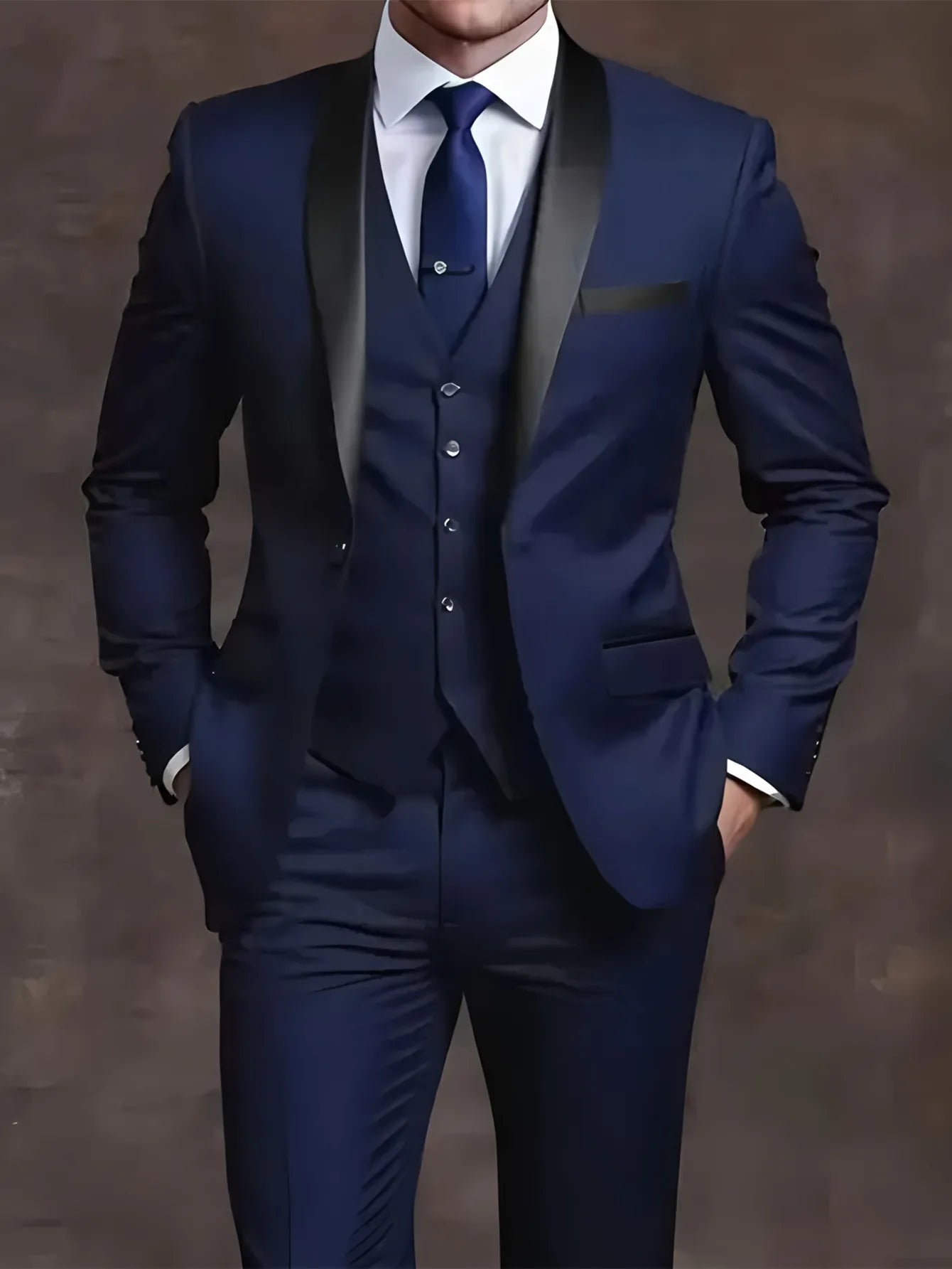 Elegant Men's 3 Piece Suit - Slim Fit Tuxedo Set for Weddings & Formal Occasions