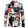 Party Short Stamp Men's Jackets Printed Cropped Coat Elegant Fashionable Simple Breasted