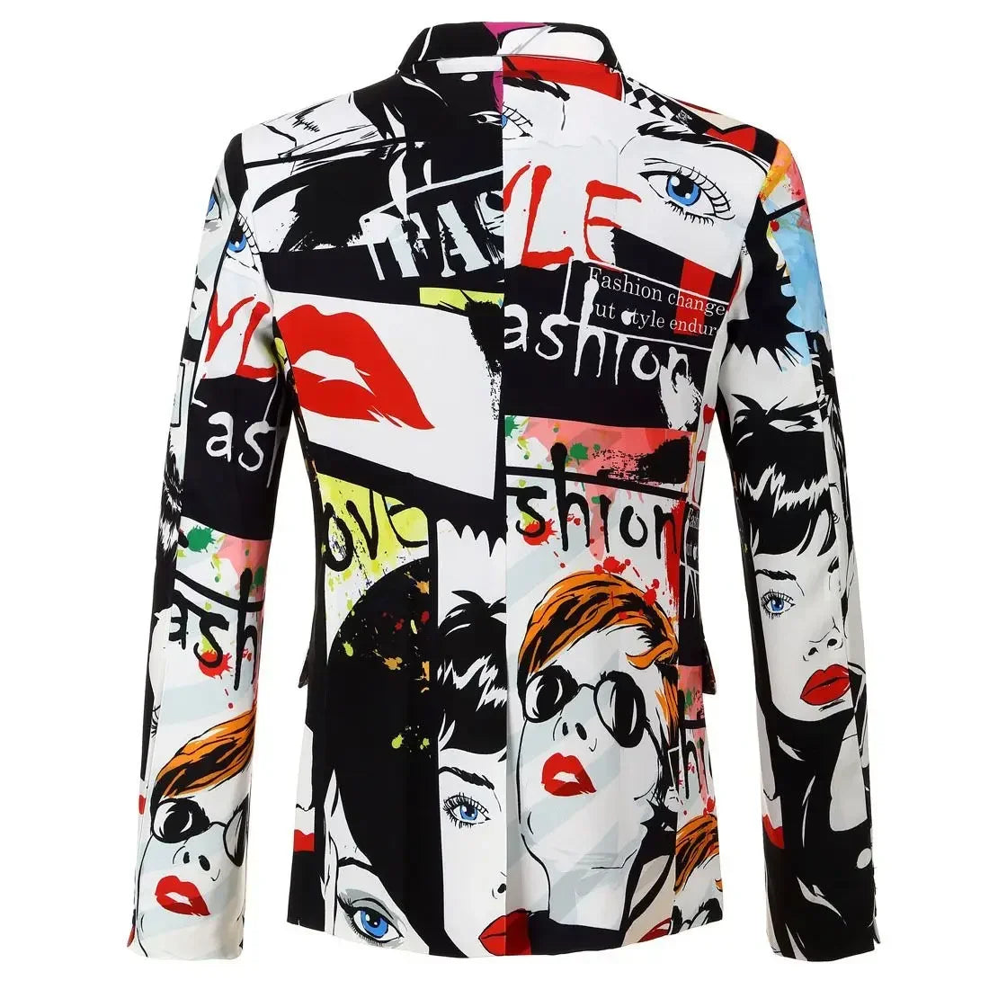 Party Short Stamp Men's Jackets Printed Cropped Coat Elegant Fashionable Simple Breasted