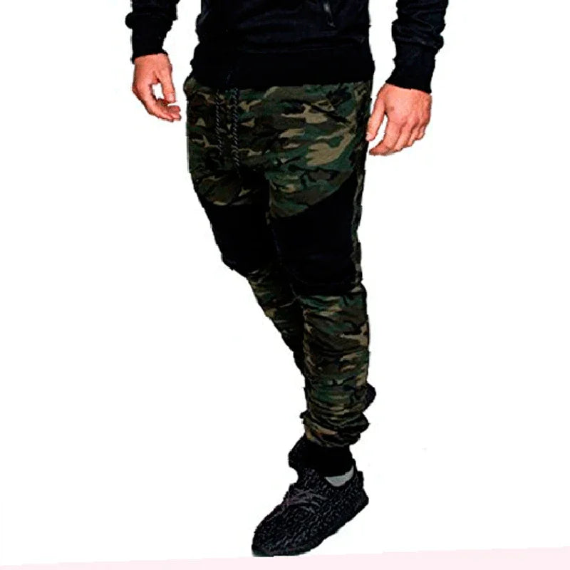 Men's Camouflage Cargo Joggers - Loose Fit Harem Pants with Pockets