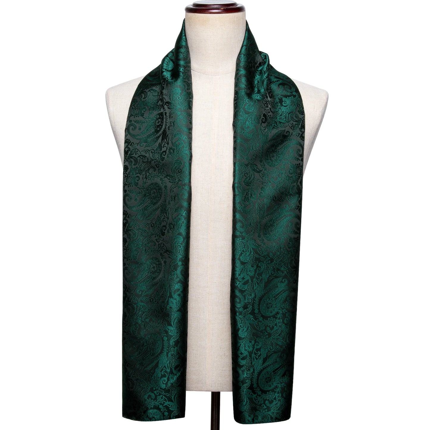 New Fashion Men Scarf Green Jacquard Paisley Silk Scarf Autumn Winter Casual Business Suit Shirt Scarf 160*50cm Barry.Wang