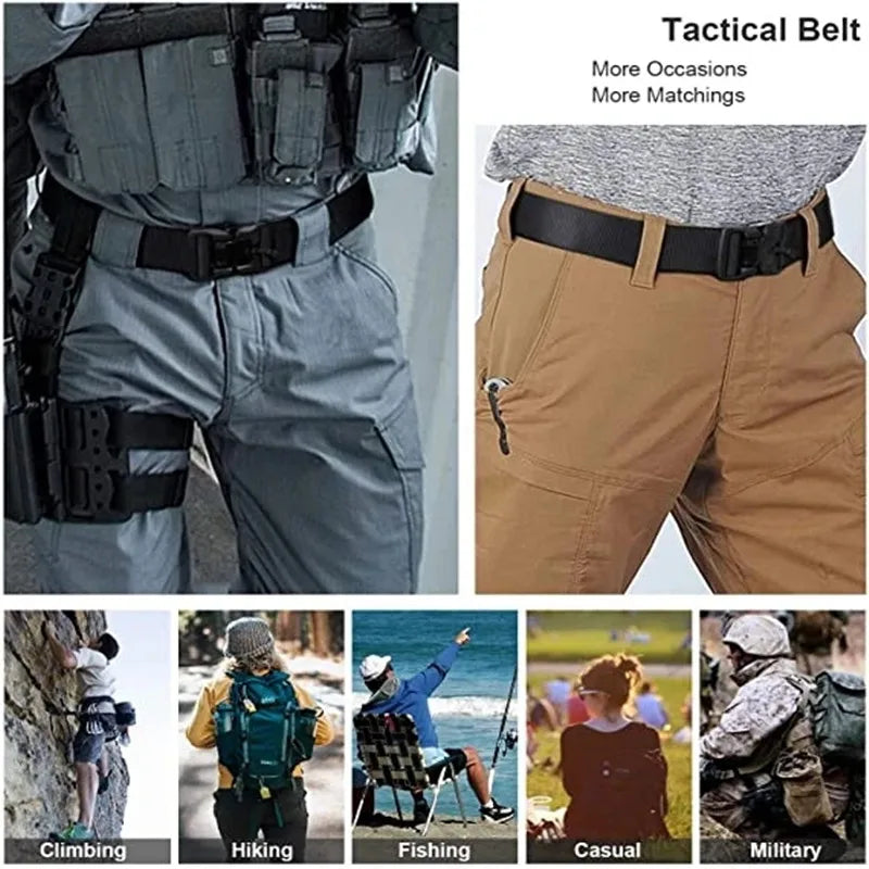 Premium Tactical Belt with Quick-Release Magnetic Buckle - Unisex Nylon Sports Belt
