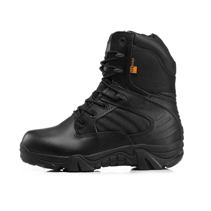 TOMITANY Men's Tactical Ankle Boots - Winter Leather Combat Work Boots