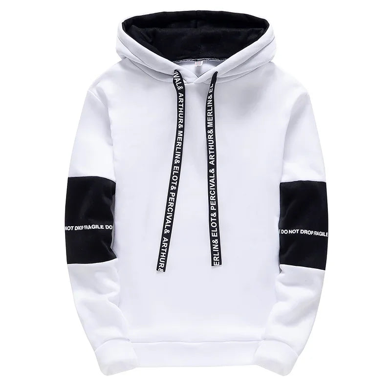 Men's Casual Letter Print Hoodie - Long Sleeve Pullover Sweatshirt
