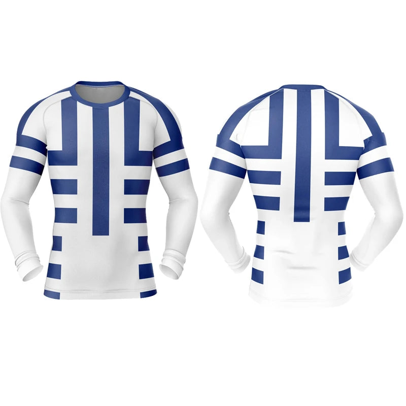 Men's 3D Anime Print Compression Shirt - Long Sleeve Athletic Base Layer