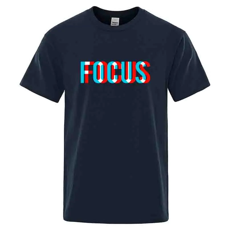 Summer Men's T-shirt High Quality 100% Cotton Loose Focus Print Men Top Casual Loose O-neck Men Short Sleeve T-shirt Male Tees