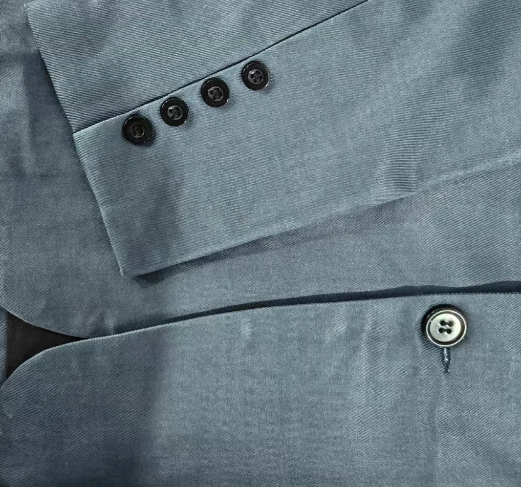 Men Blazers Coat Suits Office 2025 Autumn Outerwear Double Buttons Turn Down Collar Pockets Business Casual Blazer Suit Jacket