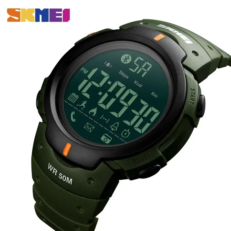 SKMEI 1301 Men's Smart Digital Watch - 5 Bar Waterproof Bluetooth Fitness Tracker