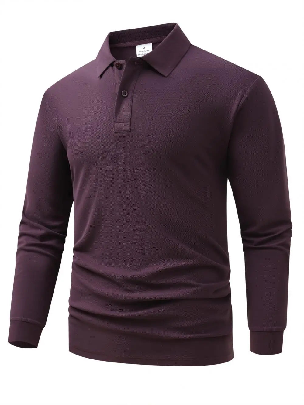 Men's Business Casual Long Sleeved Shirt Solid Color Polo Shirt Fashionable Breathable Comfortable Versatile Top