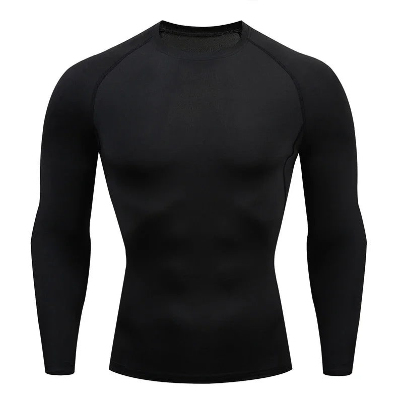 Men's Performance Compression Shirt - Long Sleeve Quick-Dry Athletic Top
