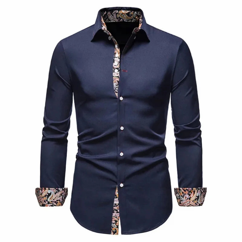 Men's Shirts Formal Shirts Slim Fit Long Sleeve Button Business Office Formal Shirts Pocket Men's Tops New Multicolor XS-6XL