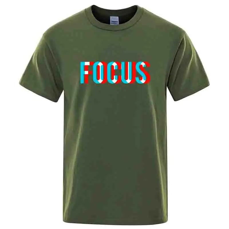 Summer Men's T-shirt High Quality 100% Cotton Loose Focus Print Men Top Casual Loose O-neck Men Short Sleeve T-shirt Male Tees