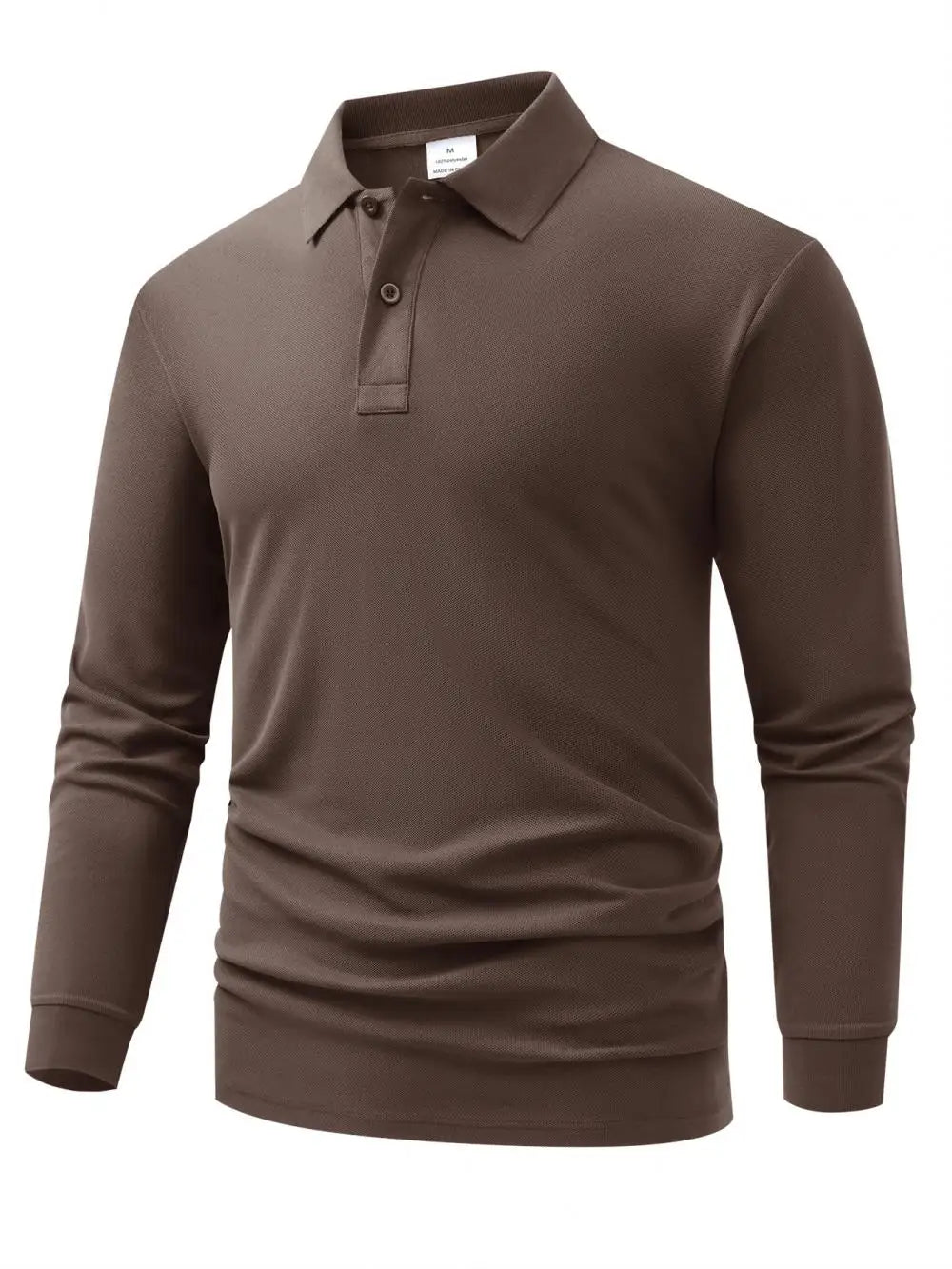 Men's Business Casual Long Sleeved Shirt Solid Color Polo Shirt Fashionable Breathable Comfortable Versatile Top