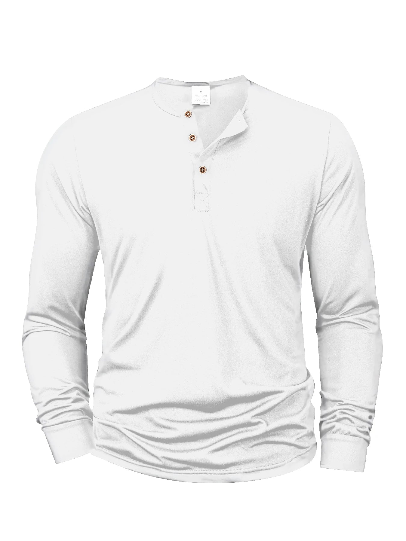 Men's Long Sleeve Henley Neck T-Shirt Slim Fit Cozy Top