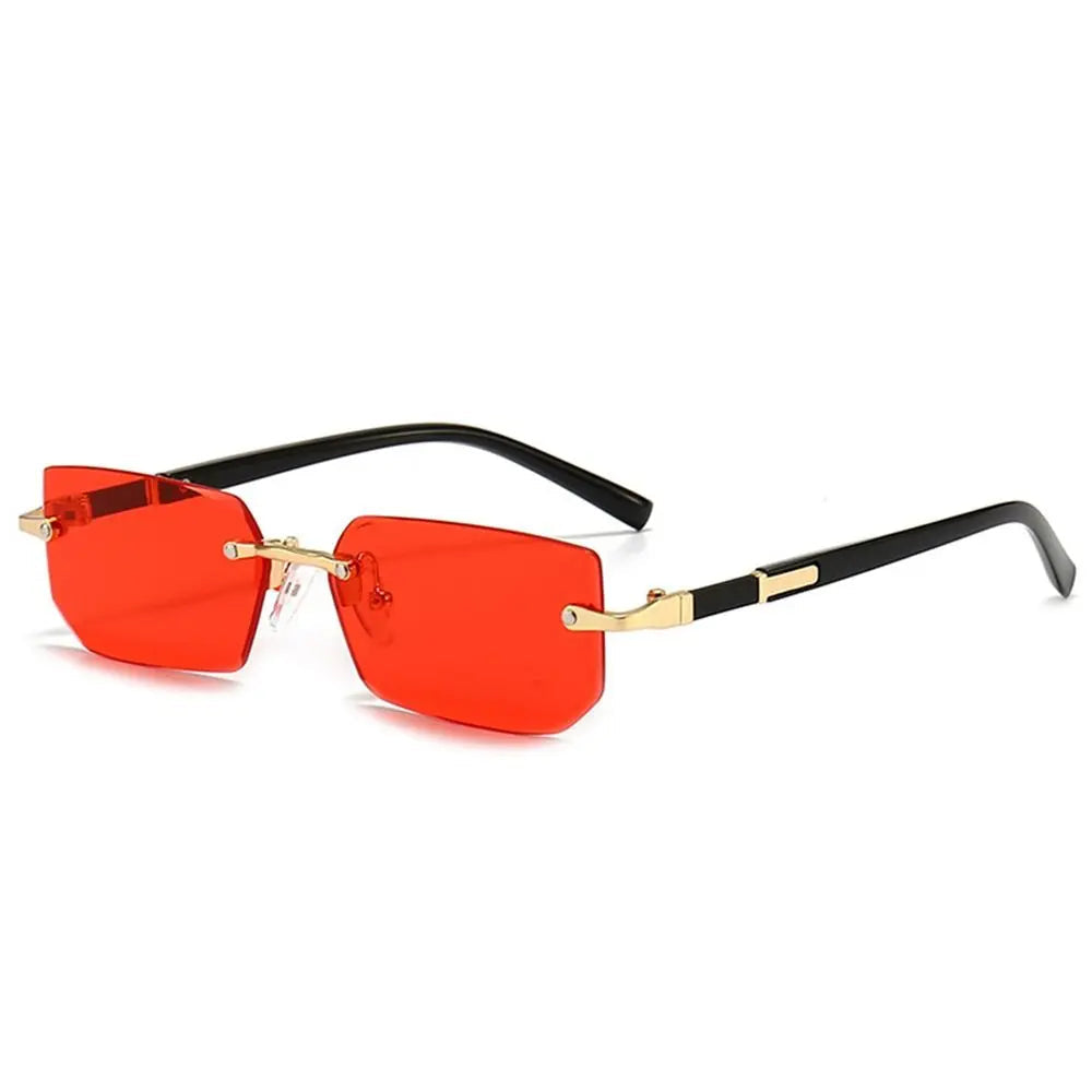 Frameless Rectangle Sunglasses - UV400 Protection Retro Eyewear