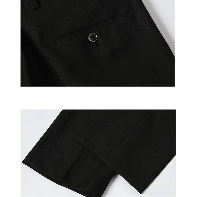 Dark Blue Men's Suit Pants, Suitable for Business Office/ Interview/ Trousers, Gray Burgundy Black Available.
