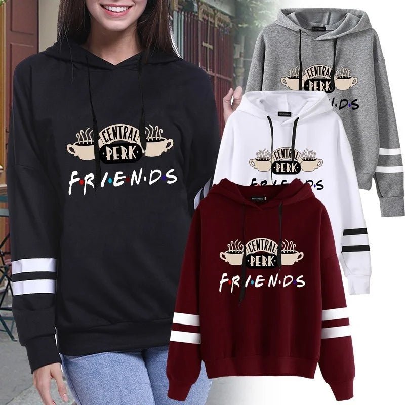 Women's Friends TV Show Coffee Hoodie - Casual Pullover Sweatshirt