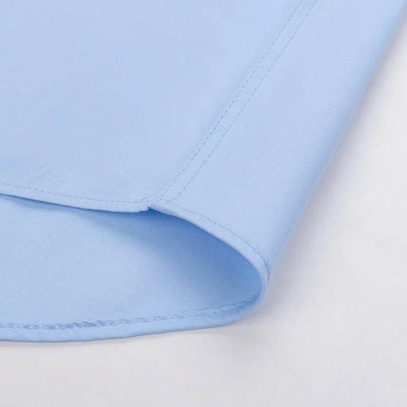 Men Formal Shirt Long Sleeve Office Solid Color Anti-Wrinkle Long Sleeve Shirt Men Casual Fashion Business Office White Shirt