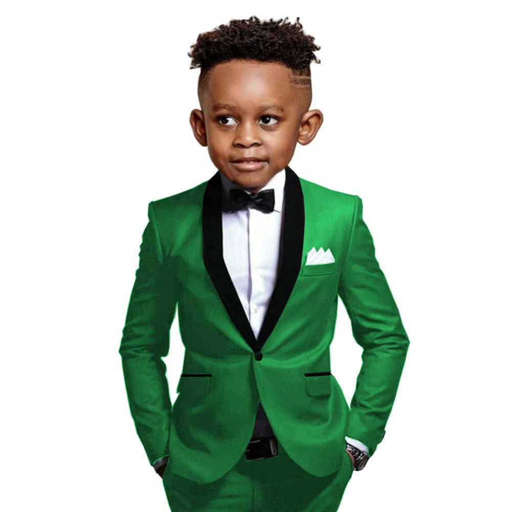 Boys Suit 2-16 Years Old Jacket Pants 2 Piece Set Wedding Tuxedos Kids Formal Party Clothes Customized