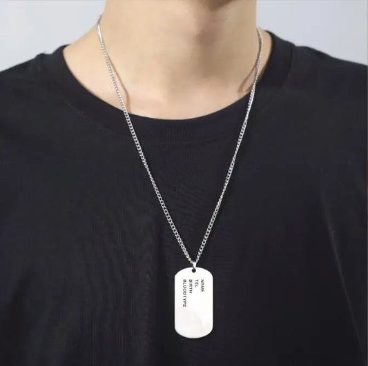 ZHHBEIFYCN Custom Military Army Dog Tag Necklace Stainless Steel Personal Name Chain - Engraved Identity For Soldiers
