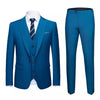 Men Suit Set Simple Solid Color Long Sleeve Male Outfit Single-breasted Slim Business Wedding Versatile Men Three-piece Suits