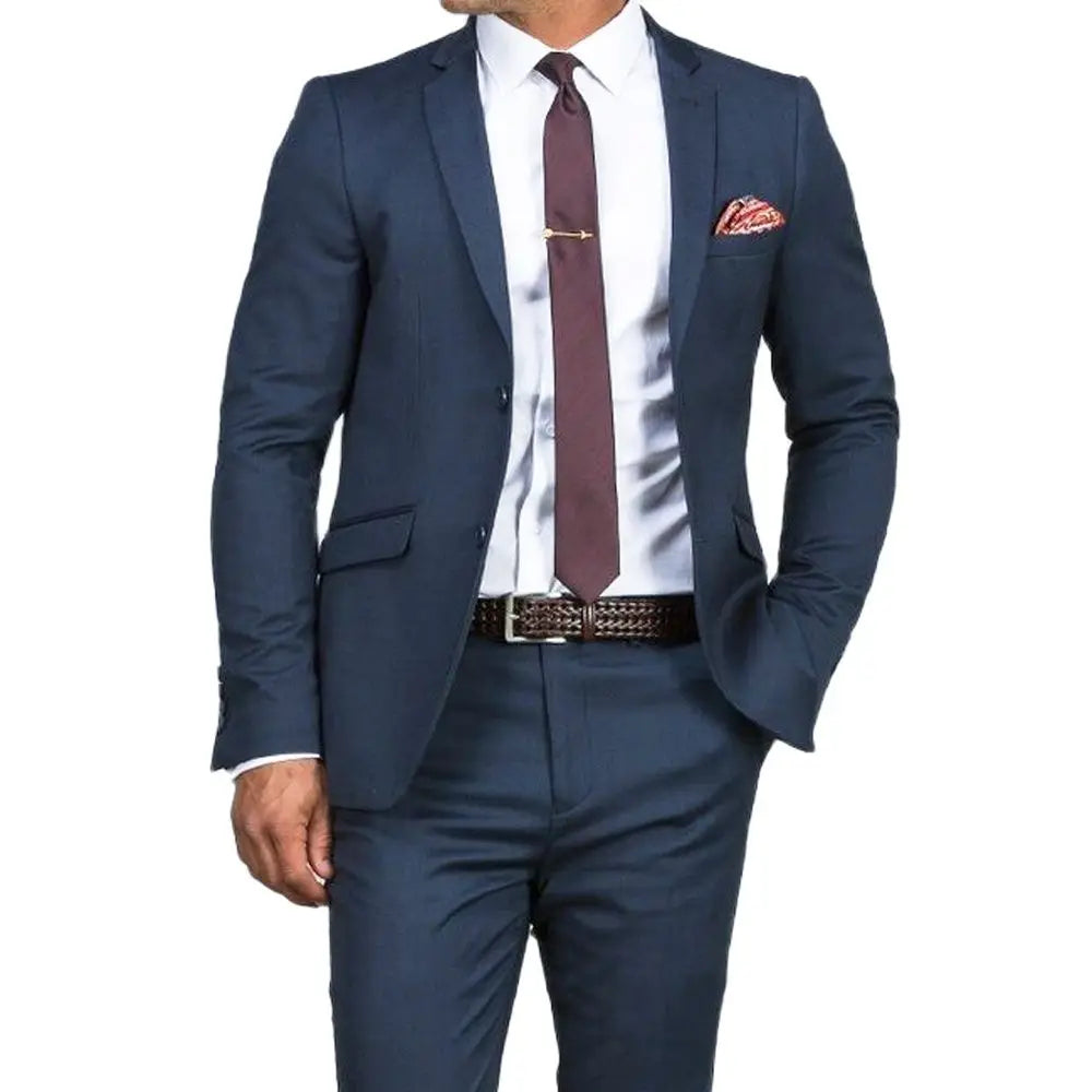 Blue Tuxedo Slim Dark Blue Wedding Business Tailor-Made Suit for Men