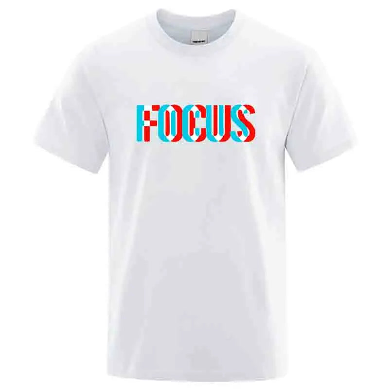Summer Men's T-shirt High Quality 100% Cotton Loose Focus Print Men Top Casual Loose O-neck Men Short Sleeve T-shirt Male Tees
