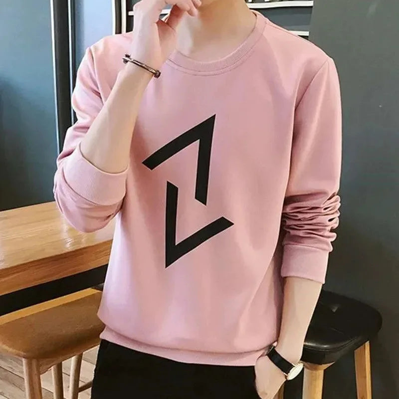 Men's Patchwork Sweatshirt - O-Neck Long Sleeve Casual Streetwear