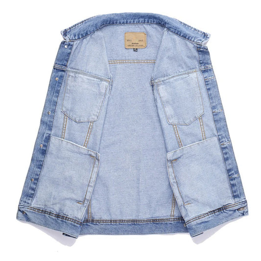 Spring Summer Men's Denim Vests Fashion Turn-Down Collar Cotton Jean Sleeveless Jackets Man Retro Streetwear Party Waistcoats