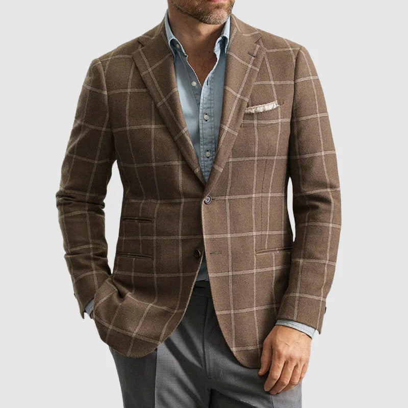 Men Blazers Coat Suits Office 2025 Autumn Outerwear Double Buttons Turn Down Collar Pockets Business Casual Blazer Suit Jacket