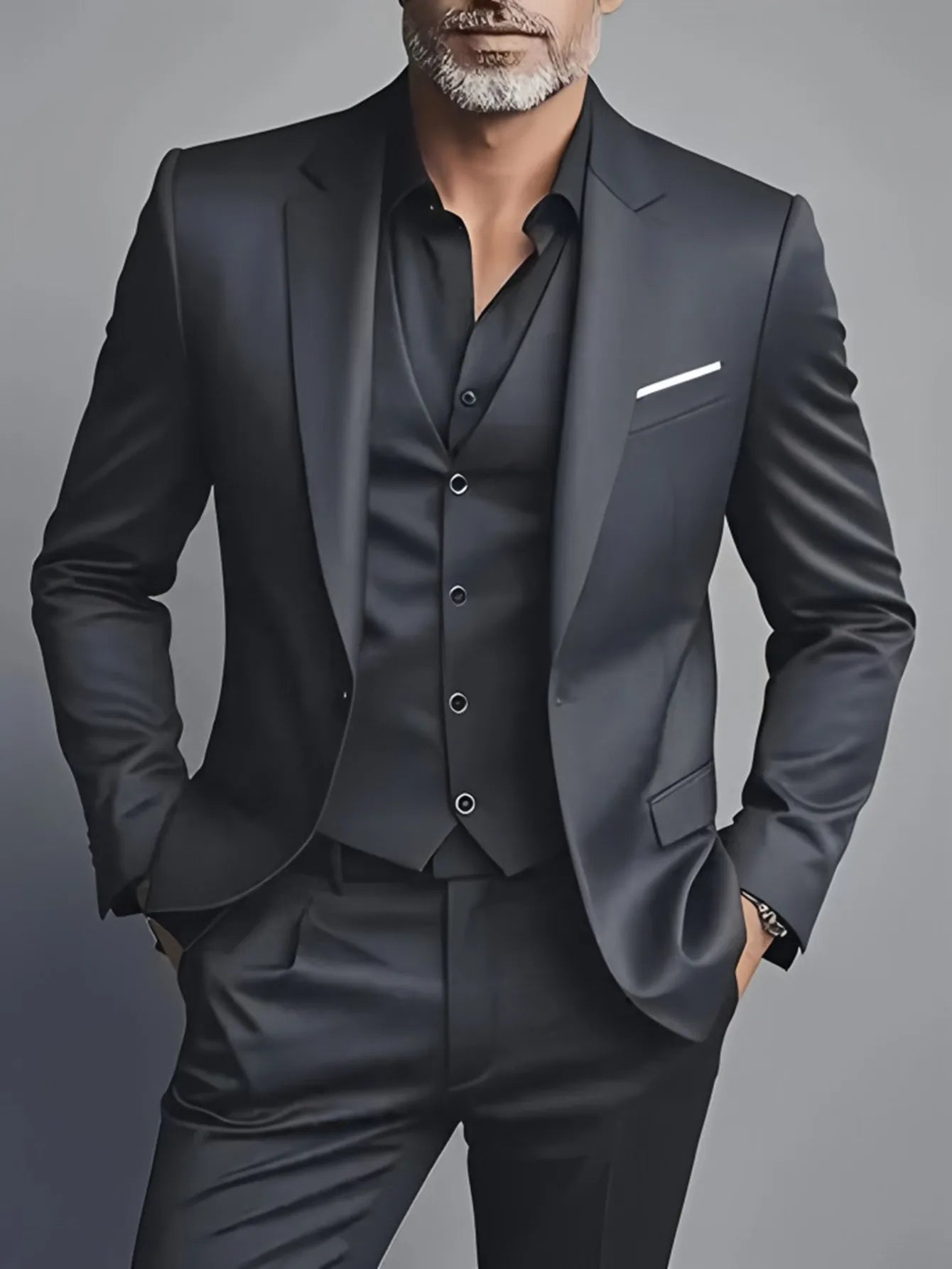 Elegant Men's 3 Piece Suit - Slim Fit Tuxedo Set for Weddings & Formal Occasions
