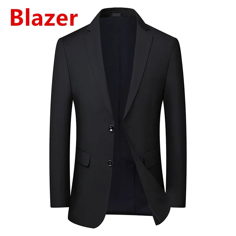 Men's Solid Color Business Suit High Quality Fashion Banquet Wedding Trend Groom Best Man Single 3/2/1