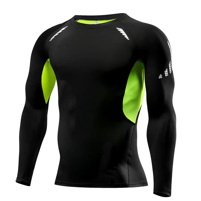 Men's Performance Compression Shirt - Long Sleeve Quick-Dry Athletic Top