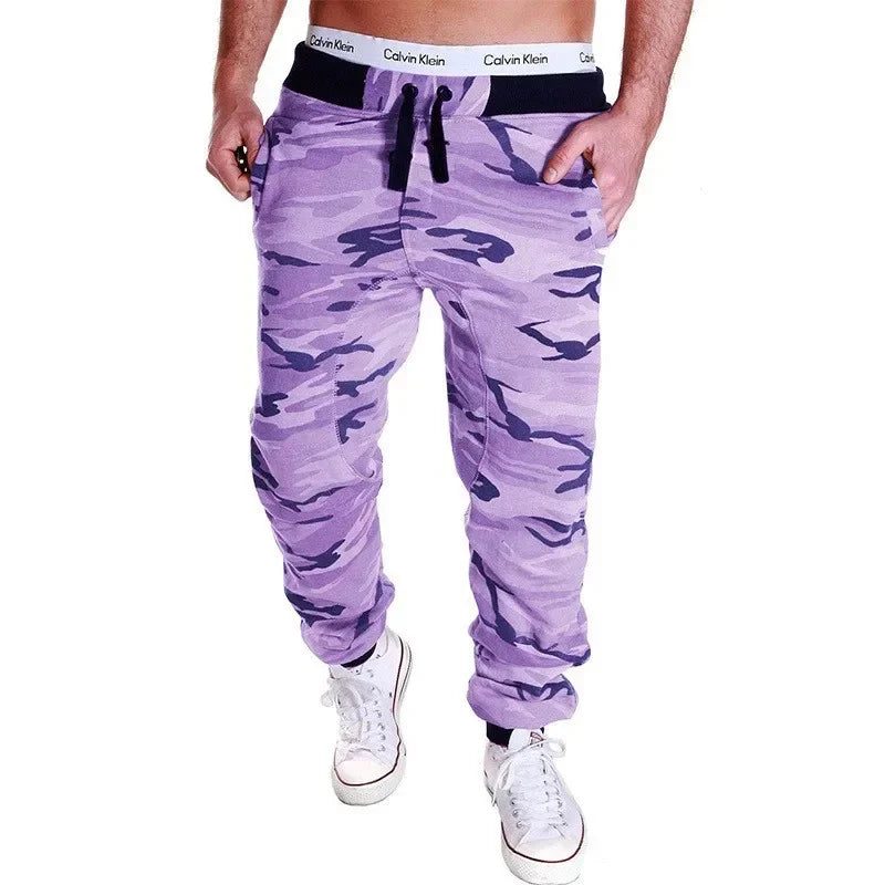 Men's Camouflage Cargo Joggers - Loose Fit Harem Pants with Pockets