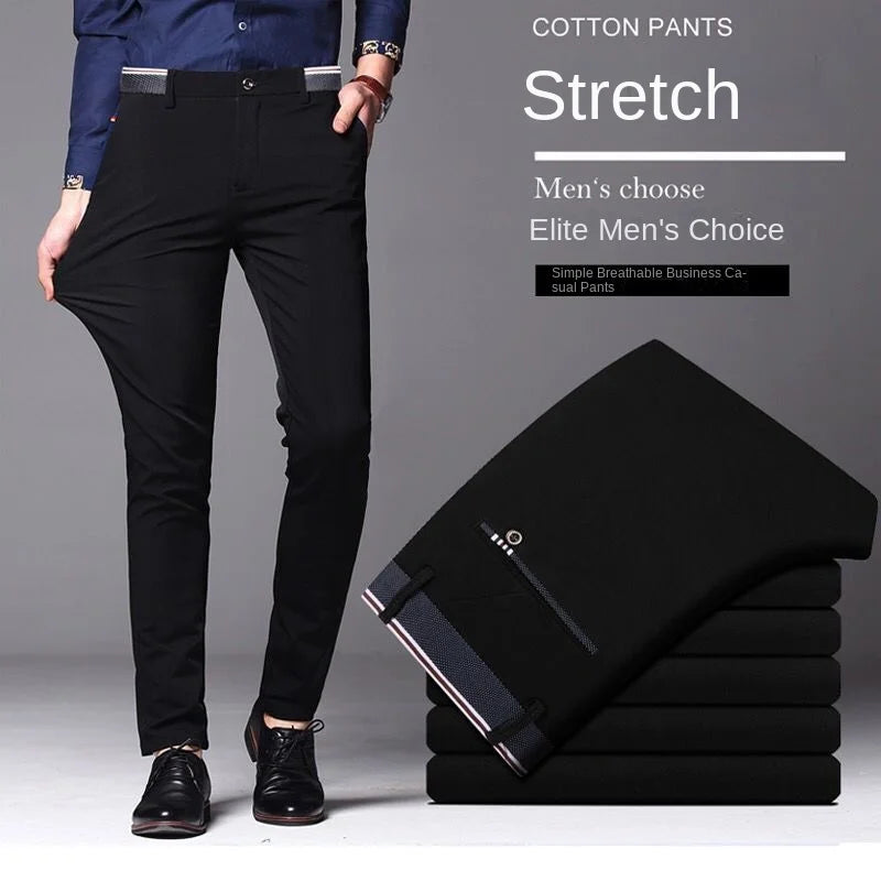 Suit Pants for Men Spring and Autumn Stretchy and Non-Ironing Office Slim Fit