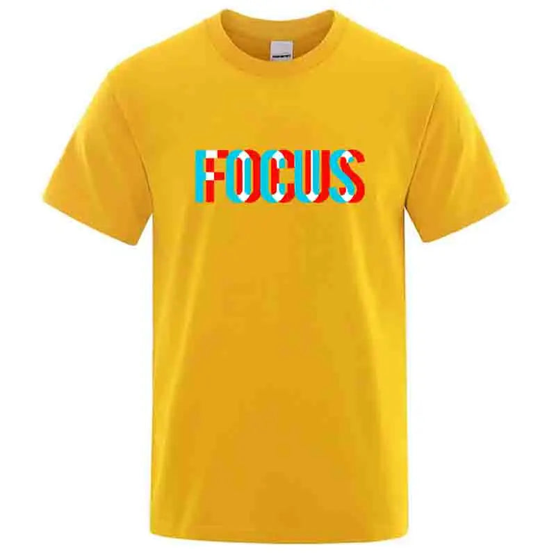 Summer Men's T-shirt High Quality 100% Cotton Loose Focus Print Men Top Casual Loose O-neck Men Short Sleeve T-shirt Male Tees