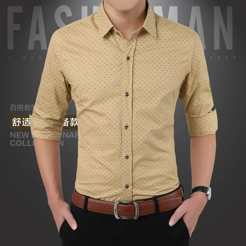 Men's Floral Dress Shirt - Slim Fit Long Sleeve