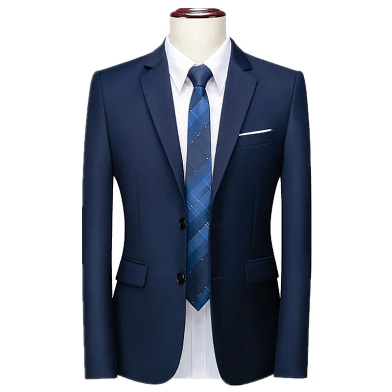 2026 Men's Suit Jacket, Business Formal Coat, Asian Sizes Slim Blazer